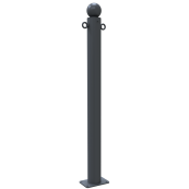 Ornamental bollard | Series 475B | � 76 mm | stationary, to be fixed by plugswith base plate 100 x 150 mm | without lock | with 2 eyelets